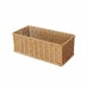 Yajuyi Basket Storage Box With Hinged Lid Synthetic Rattan Waterproof Resistant Easy To Maintain Suitable for counter laundry, 28.5 14 10cm, Lidless, Large Size