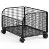 Yajuyi Container Mesh Cart Trolley Organizer Basket with Wheels Storage Bin Iron Wire Frame Open Layout Rounded Edges Brake casters Suitable for Teachers Students Dorm Classroom Storage
