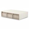 Yajuyi Desktop Storage Tray Three Drawer Organizer Box Bin With Clear View Drawers Modular Stackable PET Frame For Tools And Accessories Suitable for computer desks home workspaces dorm setups