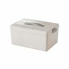 Yajuyi Medicine Storage Organizer Box With Stacked Compartments Multi Tier Case Portable Handle Bin Clear Lid Container Material suitable for home cabinet, White Gray, Single Layer Medicine Box