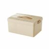 Yajuyi Medicine Storage Organizer Box With Stacked Compartments Multi Tier Case Portable Handle Bin Clear Lid Container Material suitable for home cabinet, Cream White, Single Layer Medicine Box