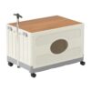Yajuyi Storage Bin Rolling Cart Closet Organizer Utility Crate Container PP Material Smooth Wheels Stable Structure Suitable for Car Trunk Camping Books, White