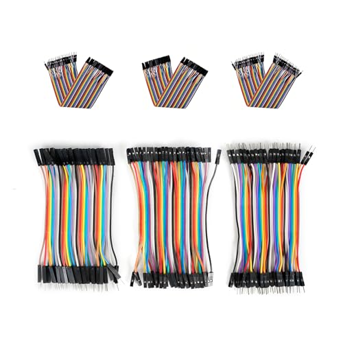 Yakomon Breadboard Jumper Wires, Multicolored Dupont Wire, 40pin Male to Female Compatible with Arduino Projects (120 PCS Assorted (40pcs MM/ 40pcs FF/ 40pcs F-M), 4 inch (10 cm))