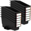 Yakydesign Classroom Book Bins Set of 12 Versatile Storage Organizers Sturdy Magazine and Binder Holders for Classroom Teachers School Supplies Library Organization（Black）