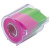 Yamato Memoc Roll Tape, Self-Stick Memo Paper Tape, with Tape Dispenser, 25mm x 10m, 2-Color Set, Rose & Lime, 1 ea. (NORK-25CH-6B)