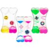 YANZHE Double Heart Shape Liquid Motion Bubbler for Kids and Adults, Built-in Random Style Rotating Windmill,Liquid Motion Bubbler Sensory Toys,Liquid Timer for Sensory Play (3 Pack)