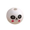 yanzunlrn 100 Pcs/Set Animal Wooden Beads 20mm Wooden Ball with Face Natural Wood Beads for Necklace Jewelry Making
