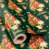 Yarcony Green Christmas Wrapping Paper Roll, 17 Inch X 33Feet