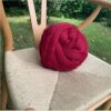 Yarn Knitting 1000g/Ball Thick Chunky Yarns Super Bulky Arm Knitting Wool Roving Knitted Blanket Hand Knit Spinning Crochet Sewing Wool Yarns (Color : Red) (Wine Red)