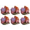 YARNOW 6pcs Miniature House Resin Decor for Aquarium and Garden Display