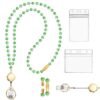 YAVVOZH Breakaway Beaded Lanyard for Id Badges Keys, Green