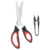 YAZEMKEL Pinking Shears Scalloped, Wavy Pinking Scissors, Sharp Stainless Steel Blades，Comfort Grips Handled, Professional Dressmaking Sewing Craft, 9 Inch, Black Red