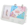Ycauty 2022 Circular Desk Calendar Design with 5" Photo Frame for Desk Office Home Organization
