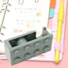 Ycauty Adorable Building Block Shape Desk Tape Dispenser, Easy to Use for Office and School, Portable PP Holder (Green)