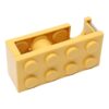 Ycauty Adorable Office Building Block Shape Adhesive Tape Dispenser Easy to Use for Office and School, Portable PP Holder (Yellow)