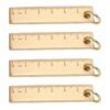 Ycauty Mini Straight Ruler Keyring Small Ruler Set of 4 for Accurate Measurement and Decoration Made of Durable Brass 6cm