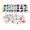 Ycauty Wooden Animal Fruit Shape Matching Card Game For Toddlers 2 To 4 Years Old, Educational Memory Toys For Cognitive Skills Development, 6 Sets Shade Cards 36 Wooden Blocks
