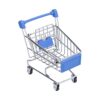 YDuupxe Mini Supermarket Handcart, Iron Shopping Cart Storage Toy Blue Desk