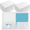 Yeaqee 200 Pack Glossy 2 Pocket Folders Bulk, Letter Size,White