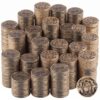 Yeaxxsqy Pirate Treasure 100Pcs, Realistic Prop Money, Dark Brown, 1.26In, Pirate Decor