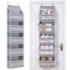 Yecaye Over the Door Organizer, Longer 5 Tier Door Organizer Hanging, Grey