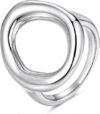 YeGieonr Gold Rings for Women Non Tarnish - 18K Gold Plated Stainless Steel Chunky Oval Statement Ring, Dainty Thick Waterproof Stackable Ring (O Shape Silver, 8)