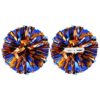 YELARXI Metallic Cheerleading Pom Poms Cheer Pompoms, 12 Inch with Handle Rings Fit for Team Spirit Sports Dance Cheering, (2Pcs, Blue Orange)