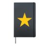 Yellow Orange Star on Multiple Colours Hardcover Journal, Black