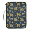 Yellow Tractor Construction Trucks Theme Expandable Filing Folder Binder Bag Accordion File for School Office