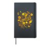 Yellow Wildflower Graphic Botanical Bouquet Vintage Floral Hardcover Journal, Black
