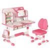 YESBAY Kids Study Desk Chair Set Height Adjustable Children Learning Table