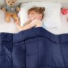 yescool Navy Weighted Blanket 5 Pounds Cooling Weighted Lap Blanket, Heavy Blanket for Sleeping, Weighted Throw Blanket Gifts for 40-60lbs, 36"x48"