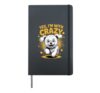 Yes I'm with Crazy Pet Dog Lover Cartoon Funny Bichon Frise Hardcover Journal, Black