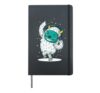 Yeti Monster listens to Music and dances in Winter Hardcover Journal, Black