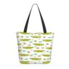 YHGFFDLI Market Tote Handbag Cute Crocodile Print Commuter Bag