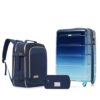 YHUBHSIS 3 Piece Travel Luggage Set with Duffel Bag,Navy,20In