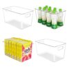 YIHONG 4 Pack Clear Storage Bins, Pantry Organizer Bins with Handle, XL