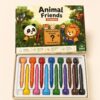 YI HUA 12‑Color Animal Shaped Crayon Set, Easy‑Grip Less Mess Kids Drawing Stationery