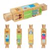 Yiju Four Rotatable Cartoon Animal Wooden Educational Twist Puzzle Toy for Fine Motor Skill Development and Suitable for Preschoolers Travel, Style 3