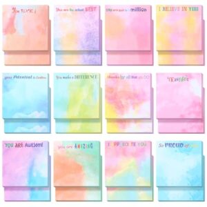 Yinder 24 Pcs Inspirational Sticky Notes Gifts, Thank You, Water Color