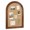 YINGXUN Arched Cork Pin Board, Beaded Brown Wood Frame, 16 x 24 in