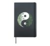Yin Yang Bamboo Harmony Zen Symbol Yoga Art For Women Men Hardcover Journal, Black