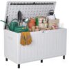 YITAHOME 90 Gallon Outdoor Storage Box with 6 Heavy-Duty Metal Legs &