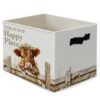 Yjeslw Rustic Farmhouse Western Highland Cow Floral Storage Bins Box Basket