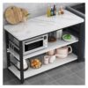 YJEUZCD Kitchen Prep Table Microwave Stand with Storage Narrow Bakers Rack