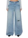 YMI Jeans Women's Billie Baggy Wide Leg Jeans, J Faded Blue Rips, 09