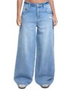 YMI Jeans Women's Billie Baggy Wide Leg Jeans, L Light Blue Rips, 09