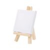 YNBJIL 7*12cm Mini Canvas And Natural Wood Easel Set For Art Painting Drawing Craft Wedding Supply(10cmx10cm)