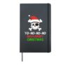 Yo Ho Ho Ho Maaarghy Christmas Skull Matching Pajama Hardcover Journal, Black