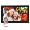 Yoidesu 15.6 Inch Digital Picture Frame, 1080P FHD IPS Touch Screen, 32GB Vphoto APP Instant Share, Auto Rotate Multi - User, Clock Weather Mom Dad Family (US Plug 120V)